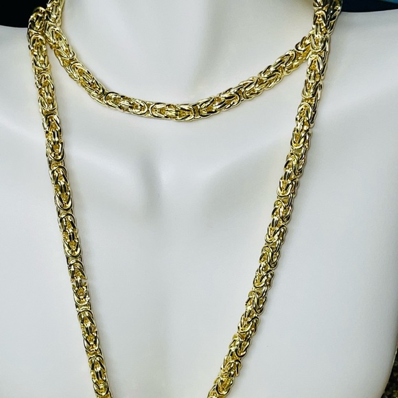 Mens solid Byzantine chain is back! Not hollow! Beautiful luxury chain for men - Picture 3 of 7